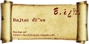Bajtai Éva névjegykártya